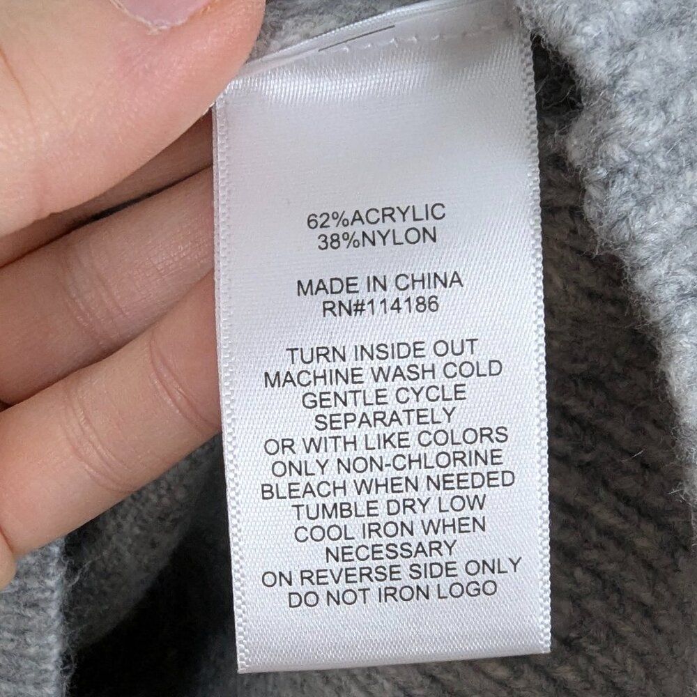 FRYE & CO. | Gray V-Neck Ribbed Sweater Size L - Picture 6 of 6